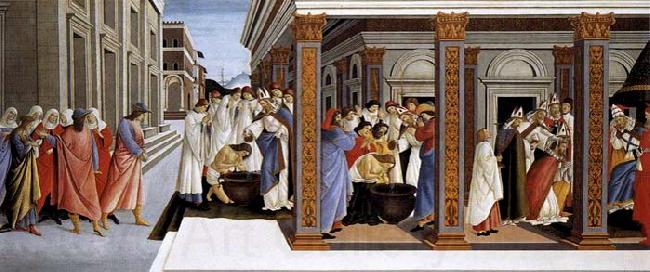 BOTTICELLI, Sandro Baptism of St Zenobius and His Appointment as Bishop